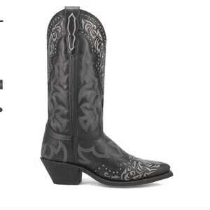 NWT LAREDO "REGAN" BLACK STUDDED COWBOY BOOTS LADIES 6M